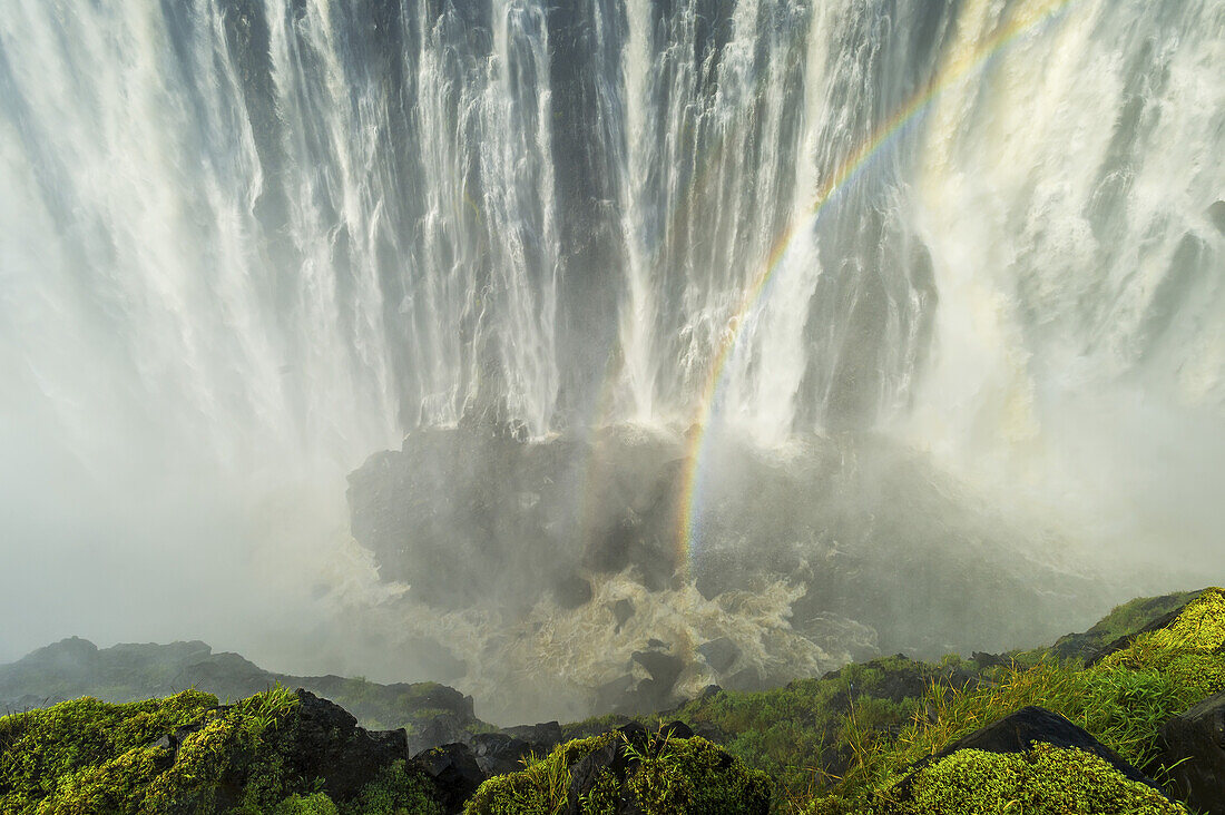 Victoria Falls With Rainbow; Livingstone, Zambia
