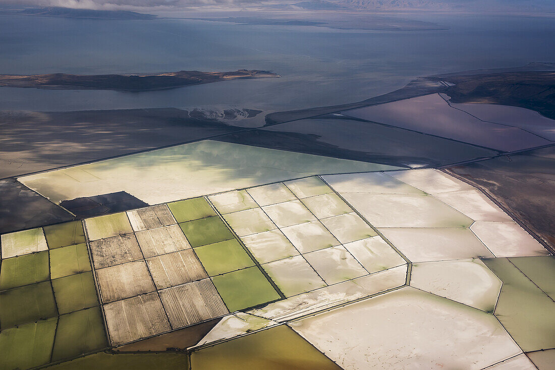 Great Salt Lake Viewed From A Commercial Flight; Salt Lake City, Utah, United States Of America