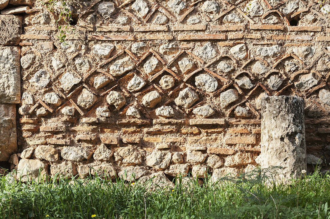 Old Stone Wall With A Pattern; Delphi, Greece