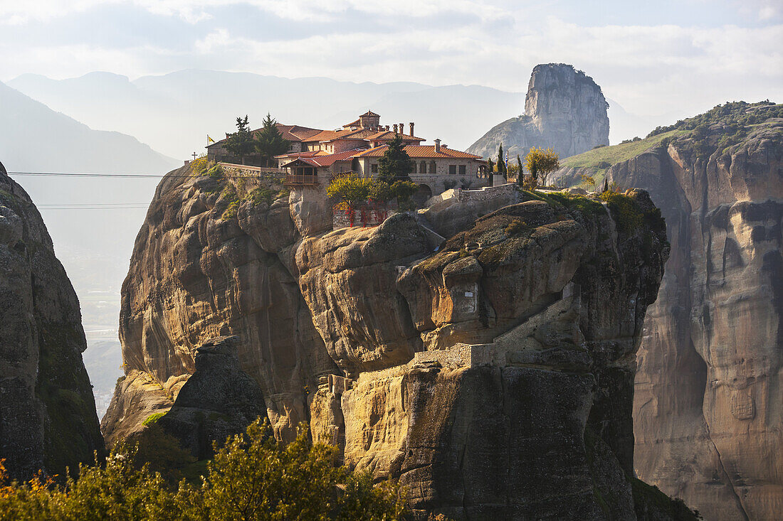 Monastery On The Edge Of A Cliff; Meteora, Greece