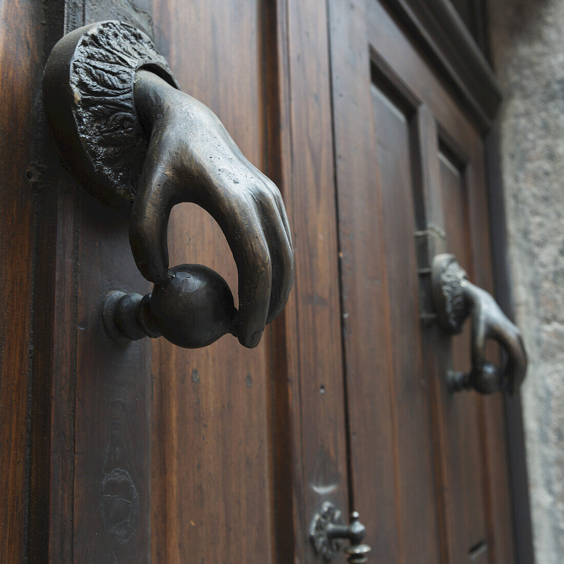 Door Handle Designed With A Human Hand On A Knob; Guanajuato, Mexico