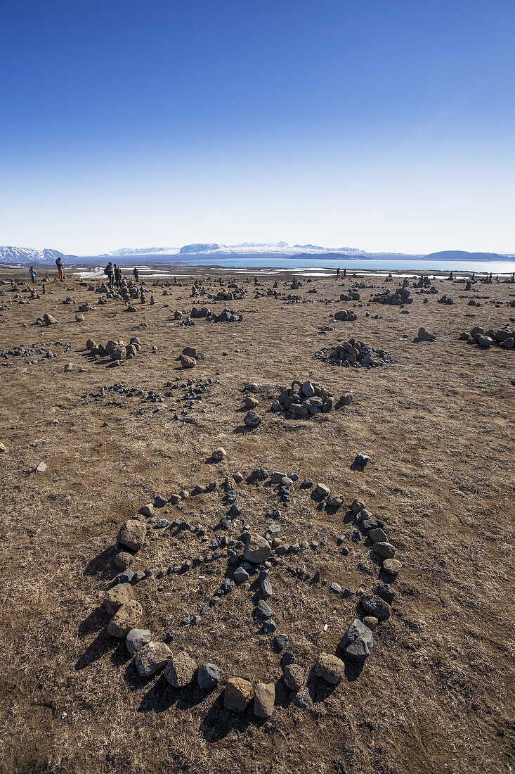 Exploring The Tectonic Plates And Rock Figures In Thingvellir National Park; Thingvellir, Iceland