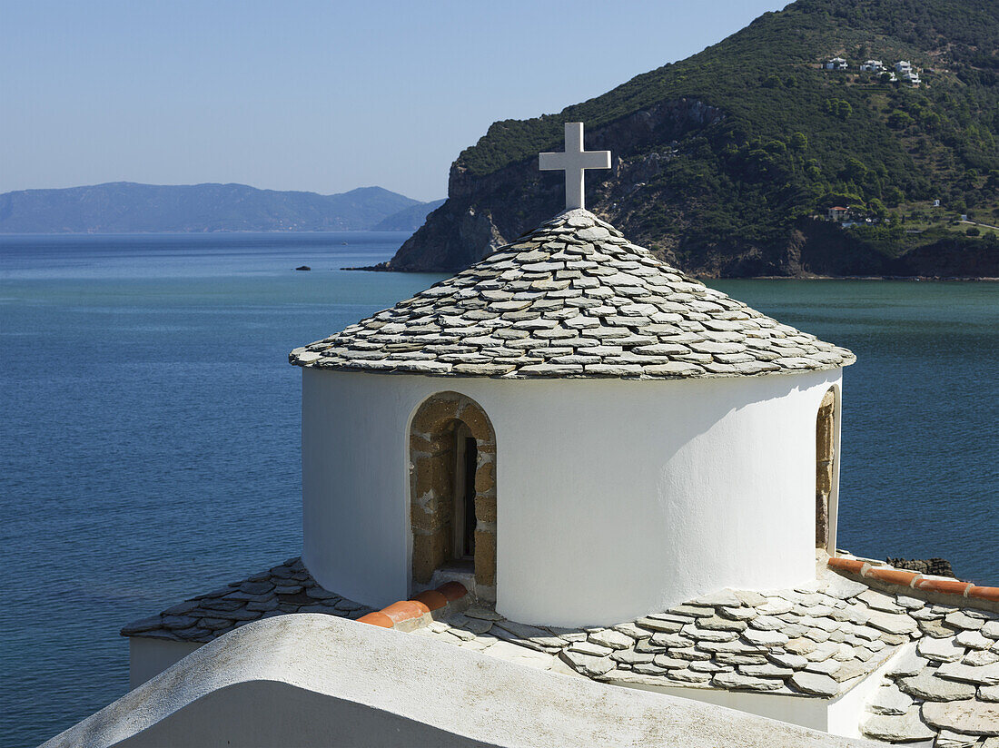 A Church Along The Ocean; Panormos, Skopelos, Greece