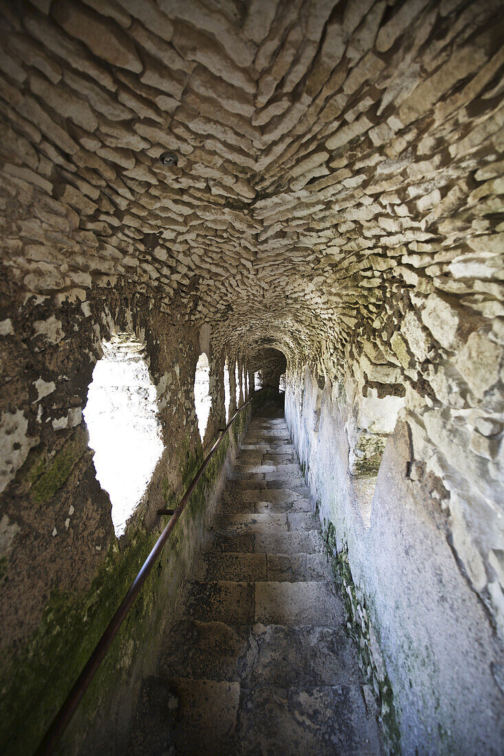 Ancient Covered Walkway In Bonifacio Citadel
