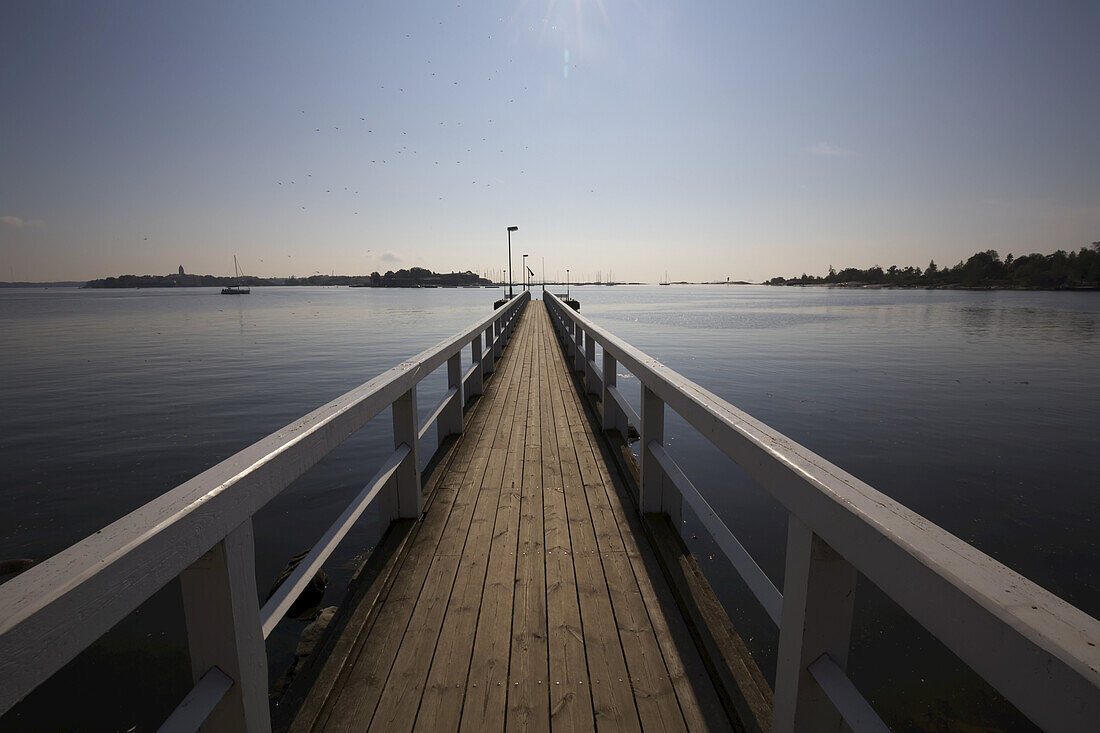 Pier In City Park Over Baltic Shoreline