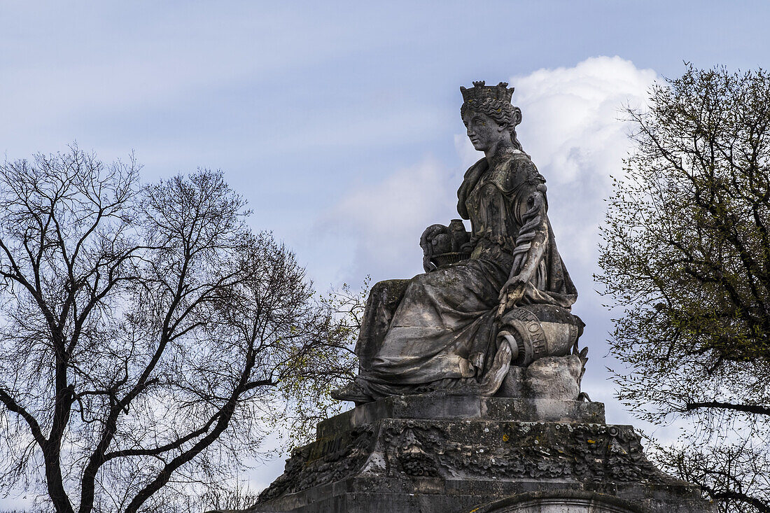 A Statue Installed In The Place De La Concorde In 1836 To Represent The French City, Lyon; Paris, France