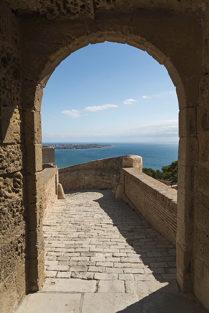 Santa Barbara Castle From Alicante, A Fortress Built At The End Of Eleventh Century By Muslims; Alicante, Valencia, Spain