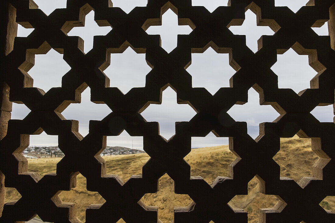 Stone Lattice Window In The Diri Baba Mausoleum; Gobustan Rayon, Azerbaijan