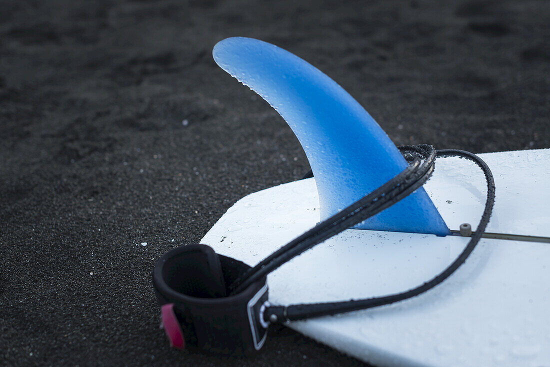 Surfboard On The Black Sand Of Waiao Beach In Yilan County, Beautiful Volcanic Beach And Good Spot For Beginner Surfers; Taiwan, China