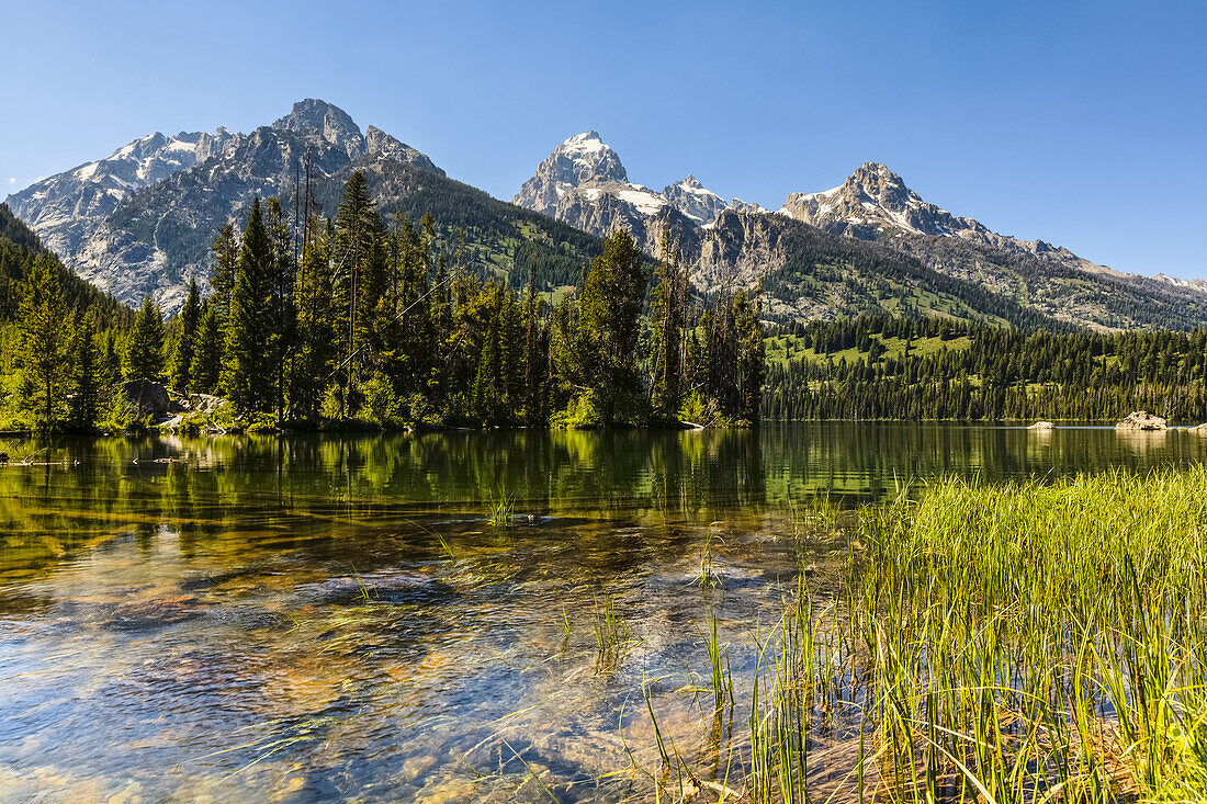 Taggart Lake And Grand Teton, Grand Teton National Park; Wyoming, United States Of America