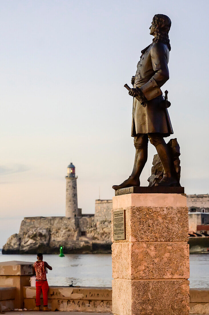 Statue eines Entdeckers, Schloss Morro; Havanna, Kuba