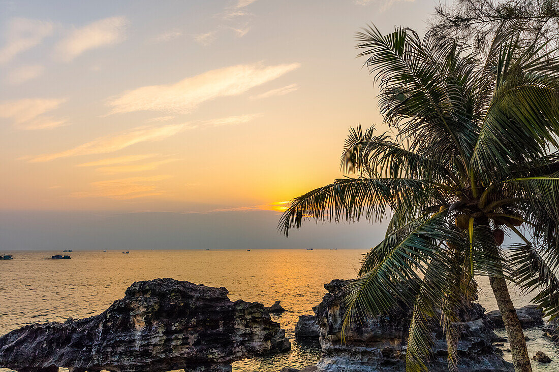 Phu Quoc Beach at sunset; Phu Quoc, Kien Giang Province, Vietnam