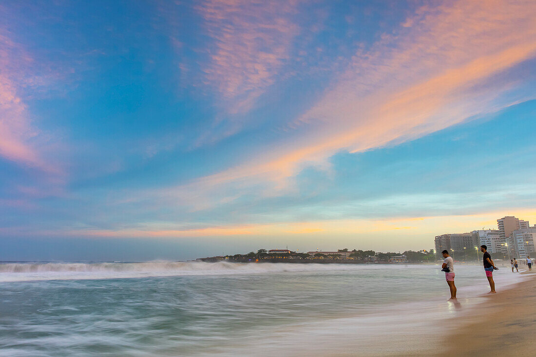 Sunset at Copacabana Beach; Rio de Janeiro, Rio de Janeiro, Brazil