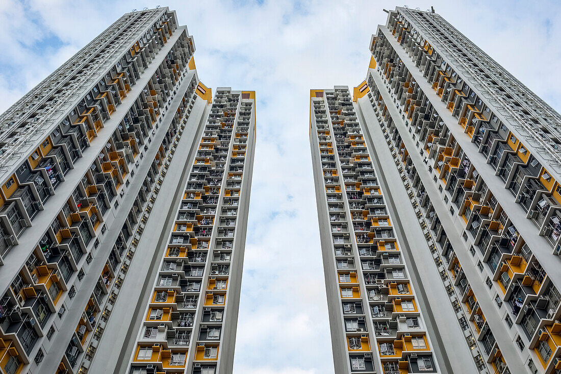 Hochhaus-Wohntürme; Hongkong, China