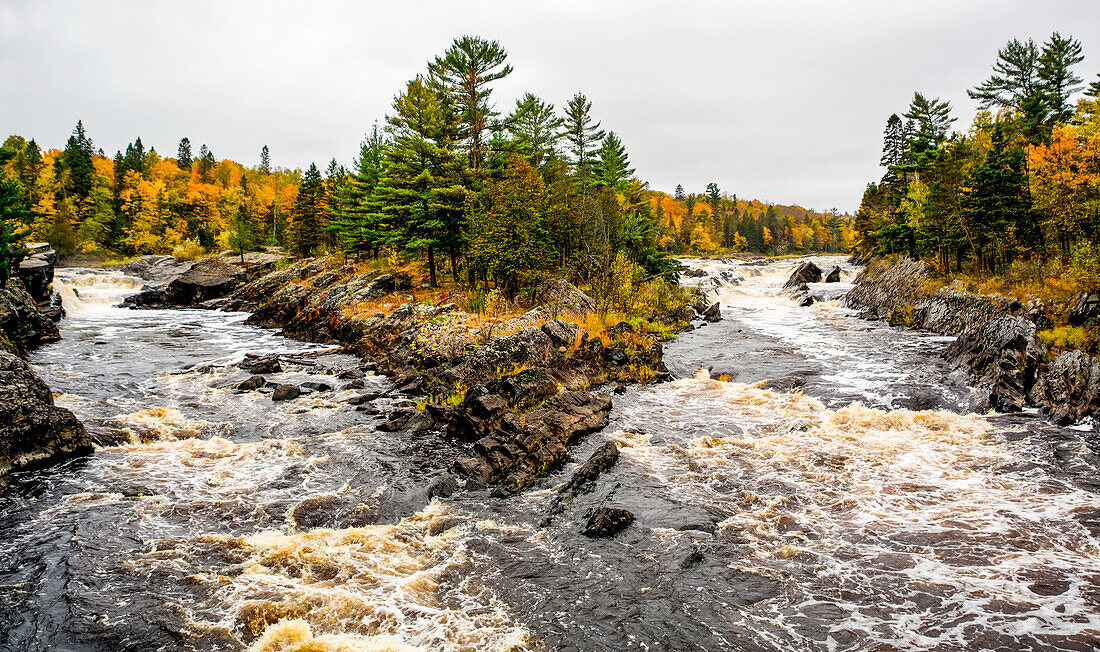 The St Louis River cascading through Jay Cooke State Park in autumn; Minnesota, United States of America