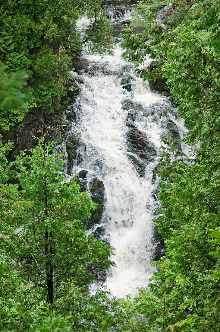 Waterfalls in Forest, Charlevoix, Quebec, Canada