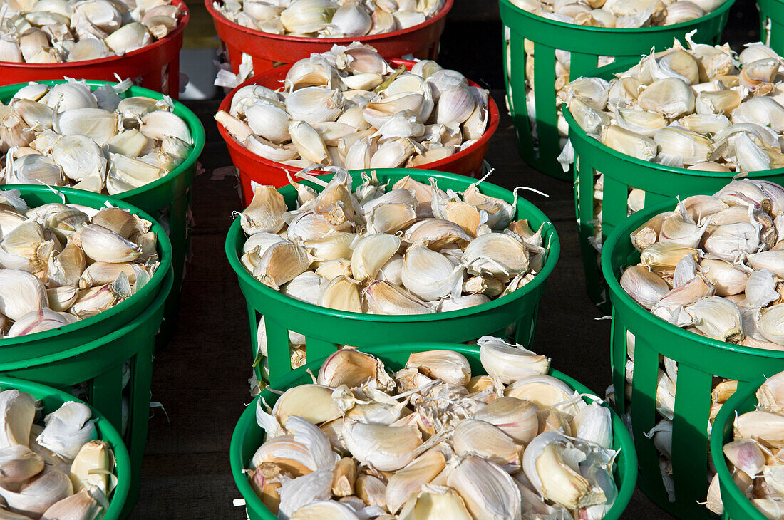 Containers of Garlic for Sale
