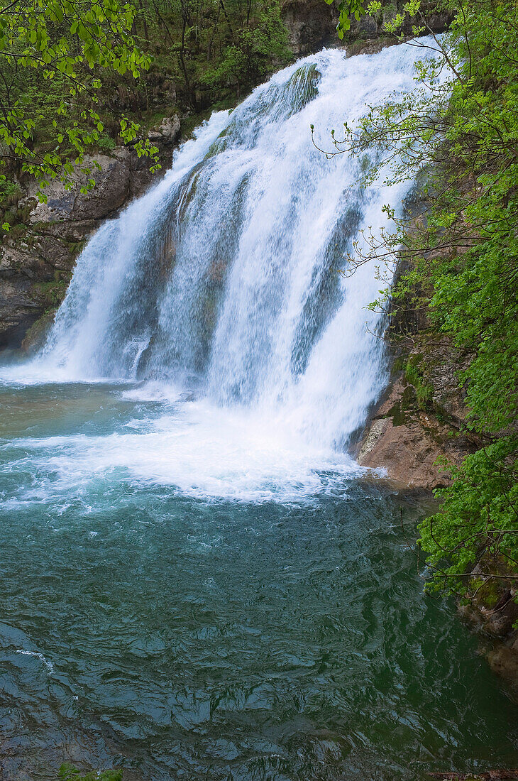 Wasserfall, Fluss Soca, Slowenien