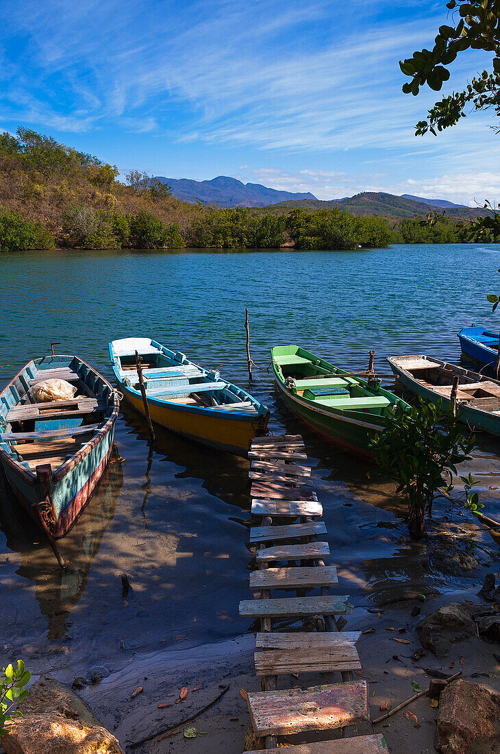 Fishing Boats by Shore, La Boca, Trinidad de Cuba, Cuba