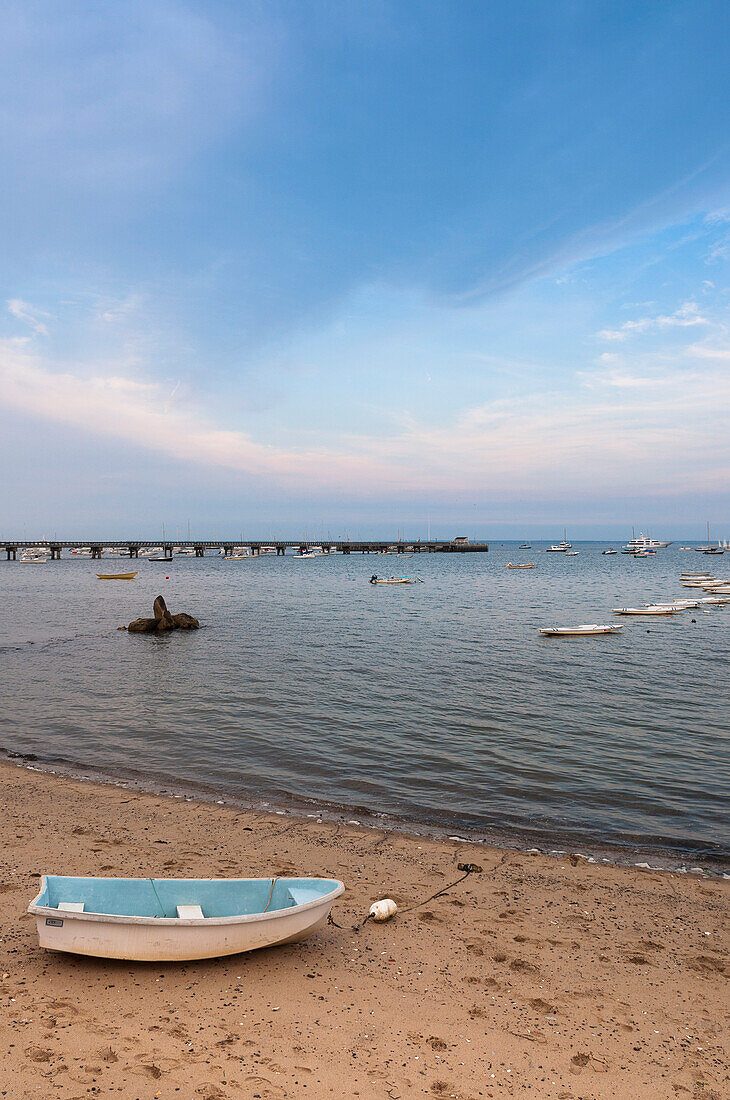 Rowboat on Shore at Harbour, Provincetown, Cape Cod, Massachusetts, USA