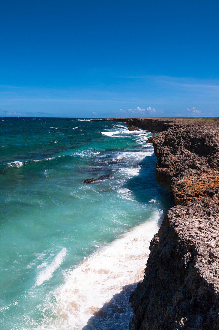Scenic Shoreline with Cliffs, Arikok National Park, Aruba, Lesser Antilles, Caribbean