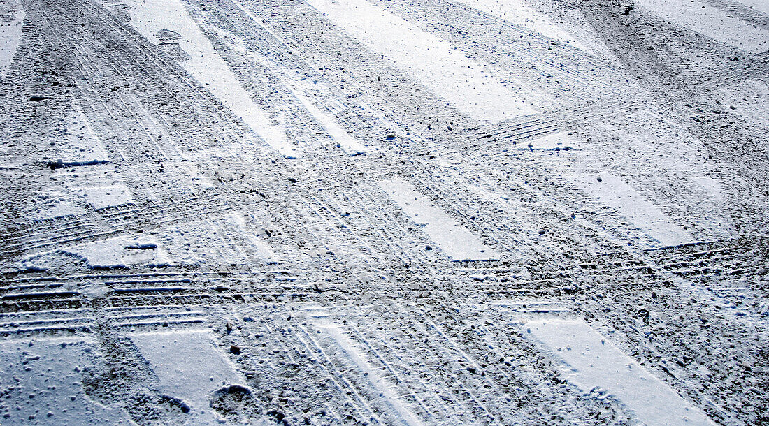 Tire Tracks in Snow