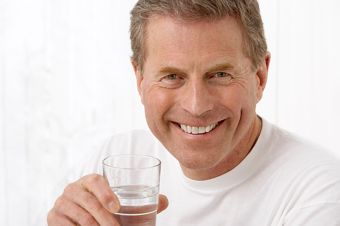 Portrait of Man With Glass of Water