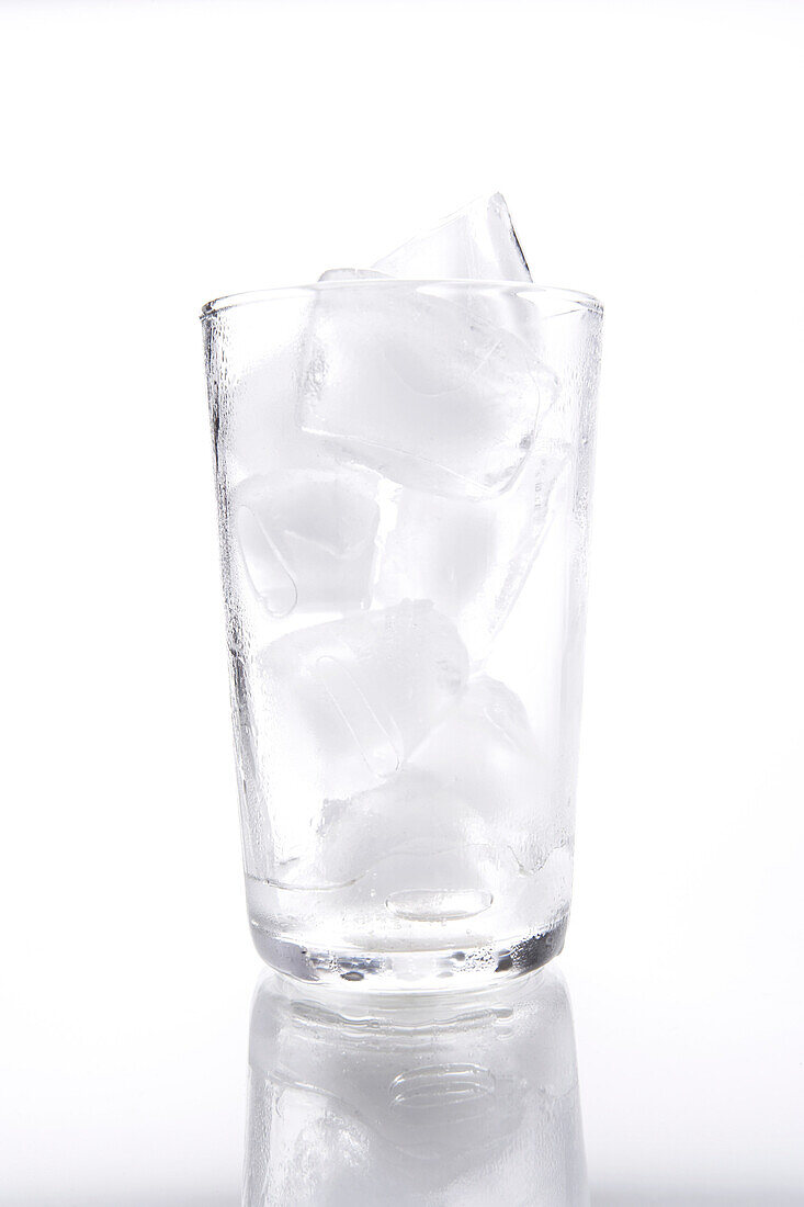 Empty Glass With Ice Cubes
