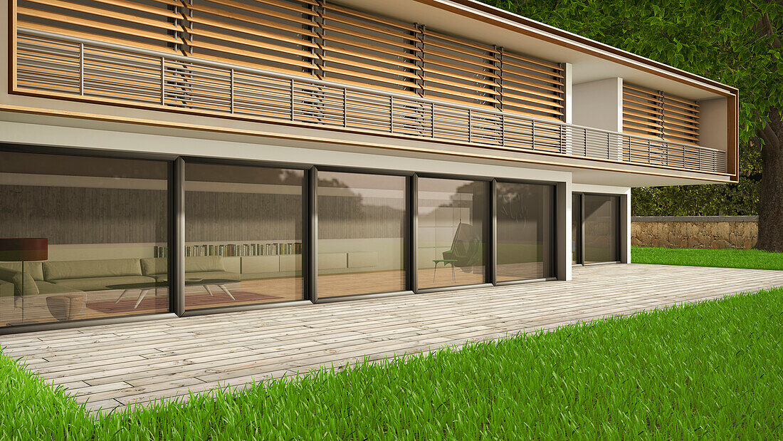 3D-Illustration of House Exterior