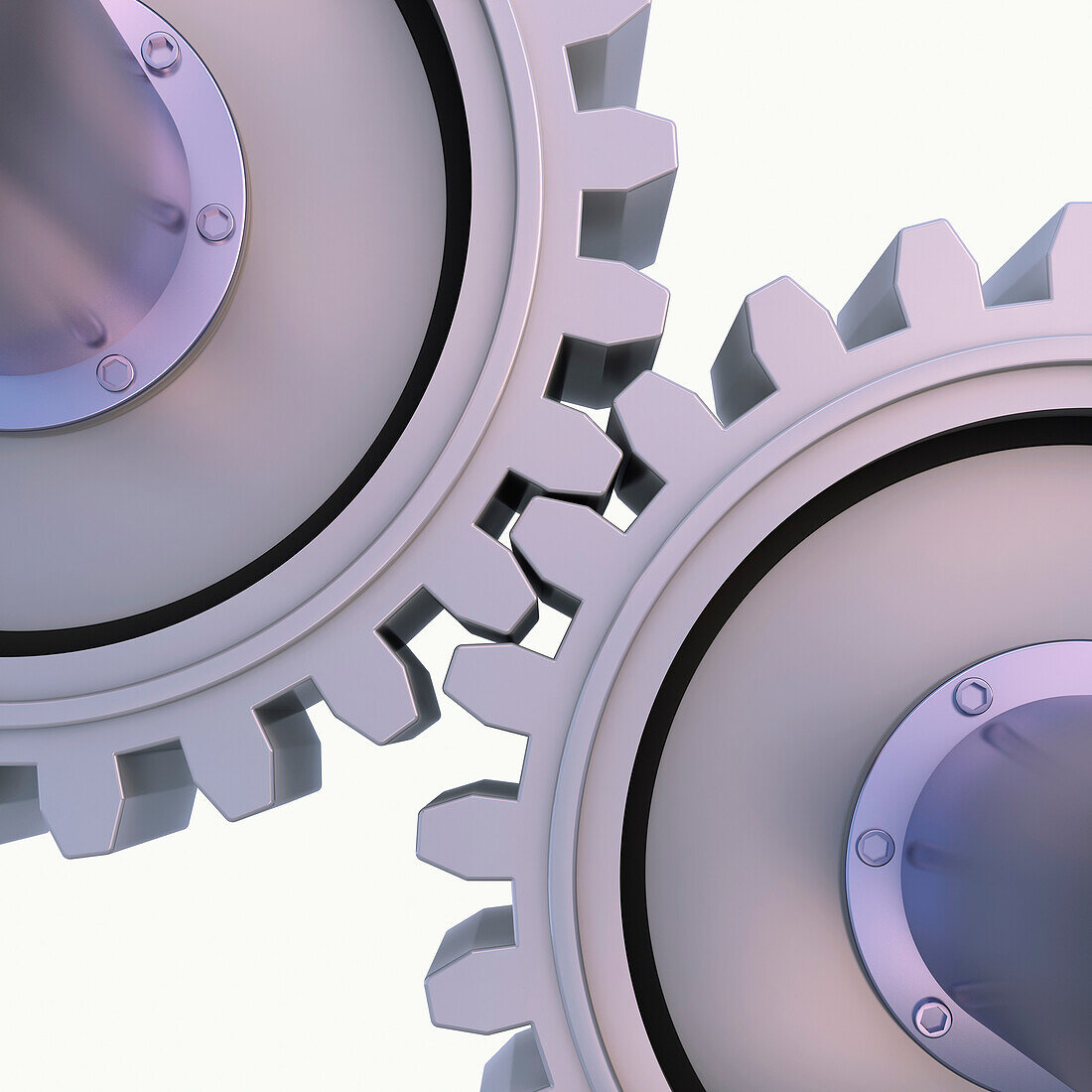 3D-Illustration of Gears on White Background