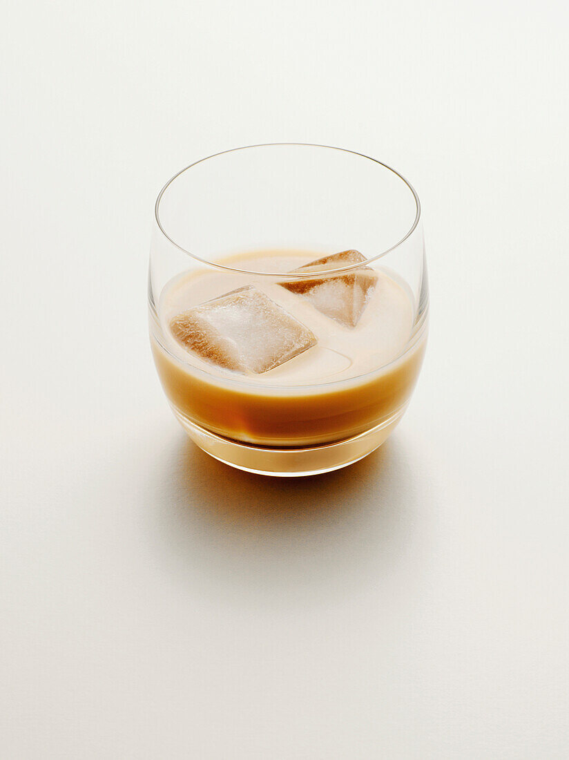 Glass of Cream Liqueur with Ice, Studio Shot