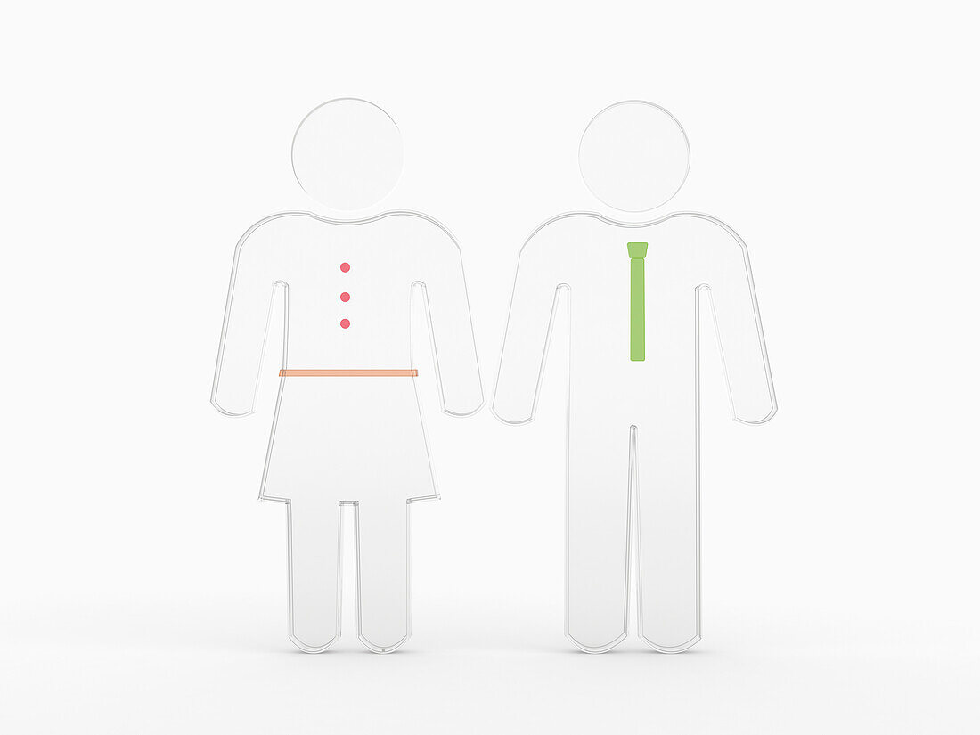 3D Illustration of Glass Couple Symbols on White Background