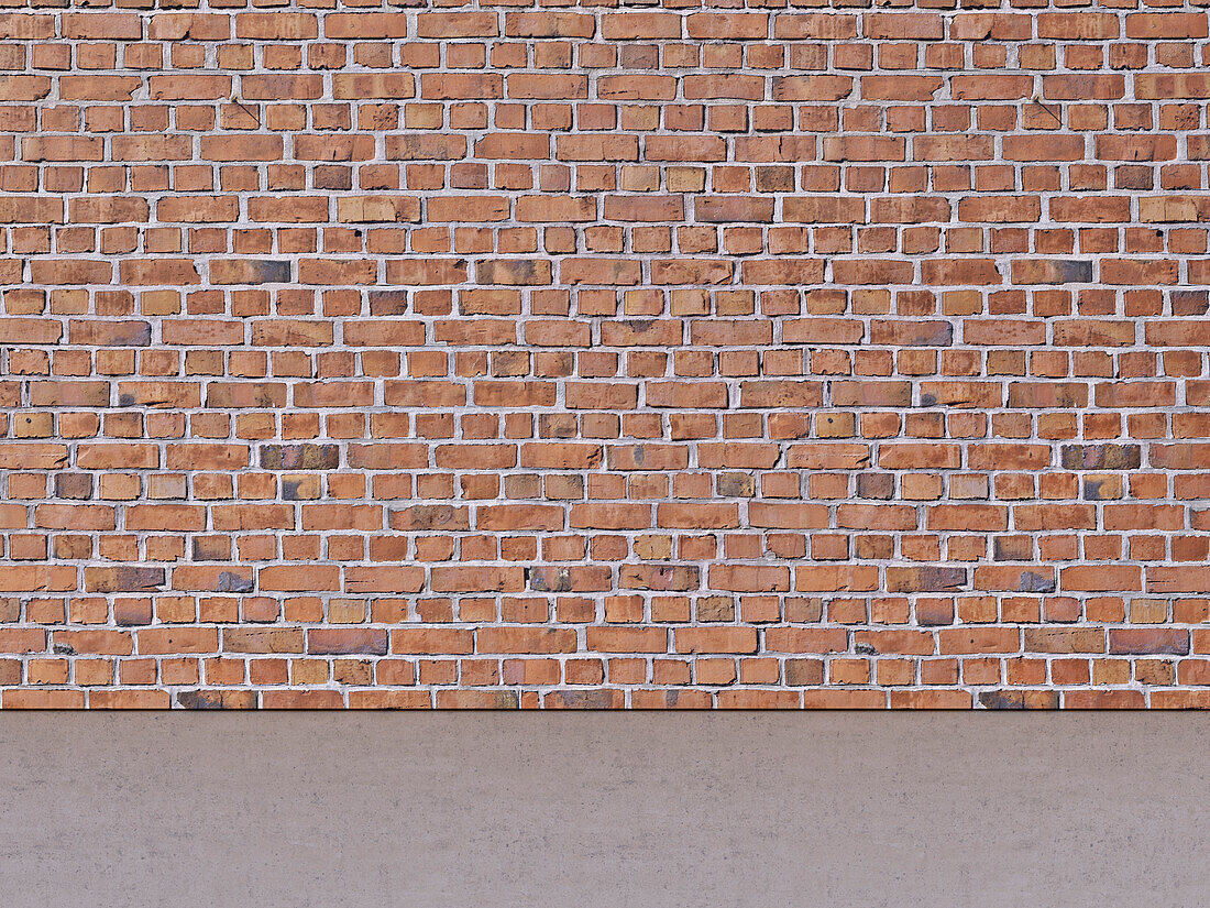 Digital Illustration of Brick Wall and Concrete Floor