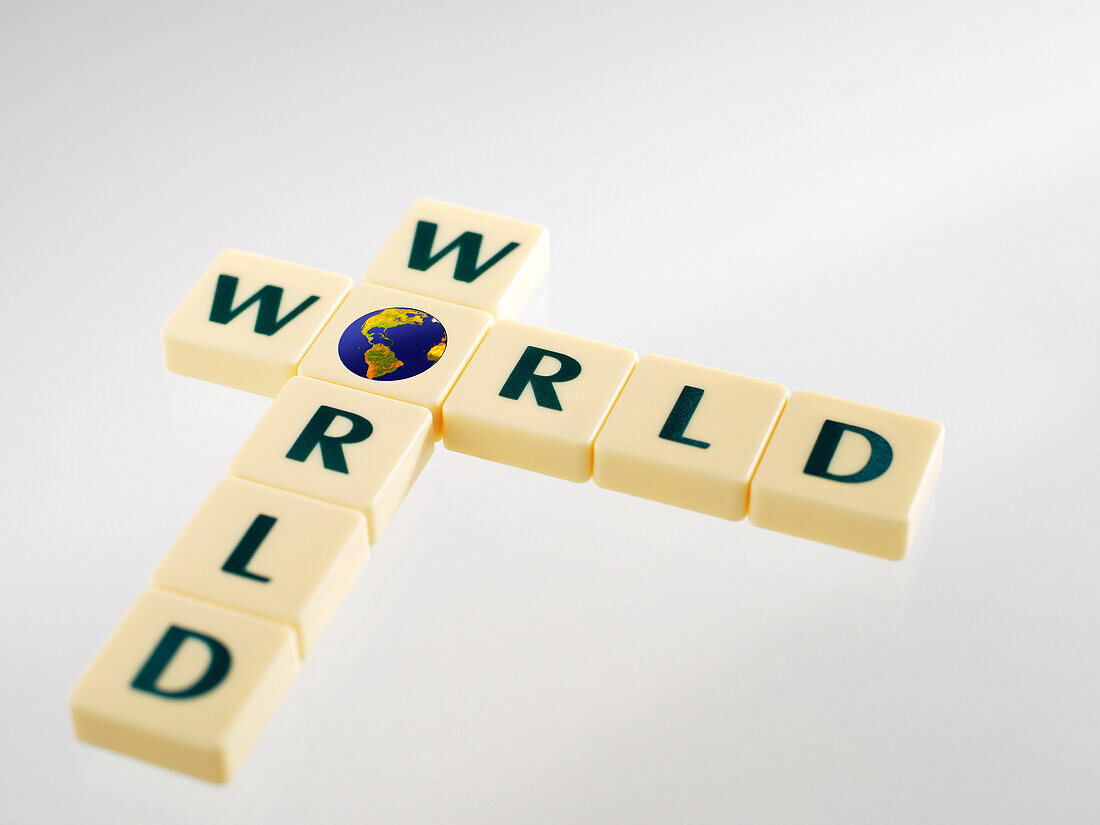 Word Tiles Spelling the Word World