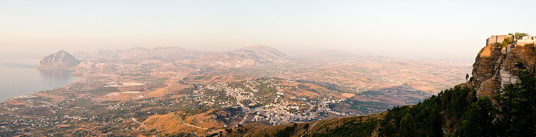 View from Erice, Province of Trapani, Sicily, Italy