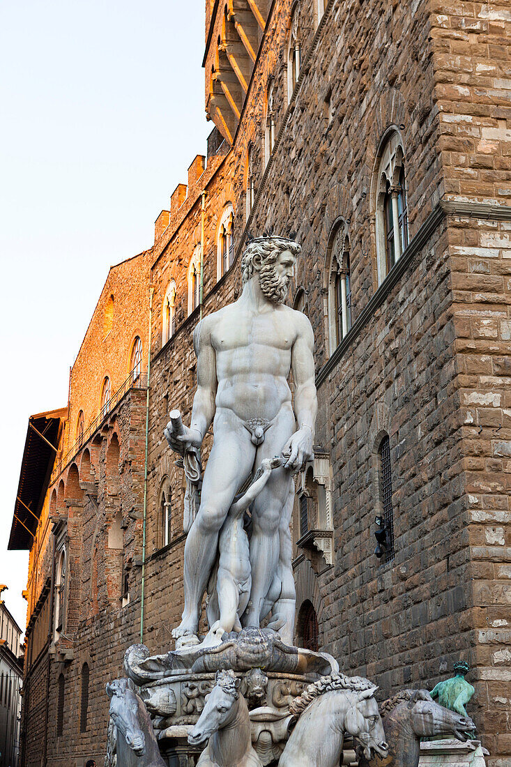 Neptunbrunnen, Piazza della Signoria, Palazzo Vecchio, Florenz, Provinz Florenz, Toskana, Italien
