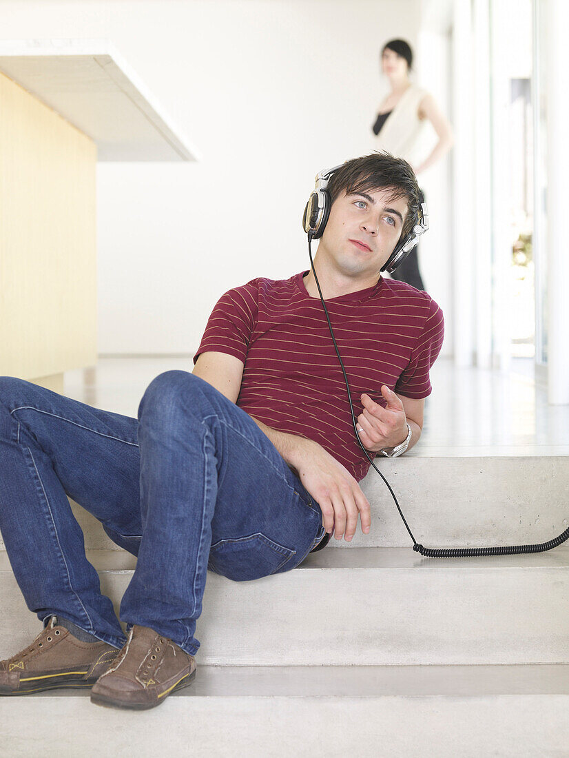 Man Listening to Music