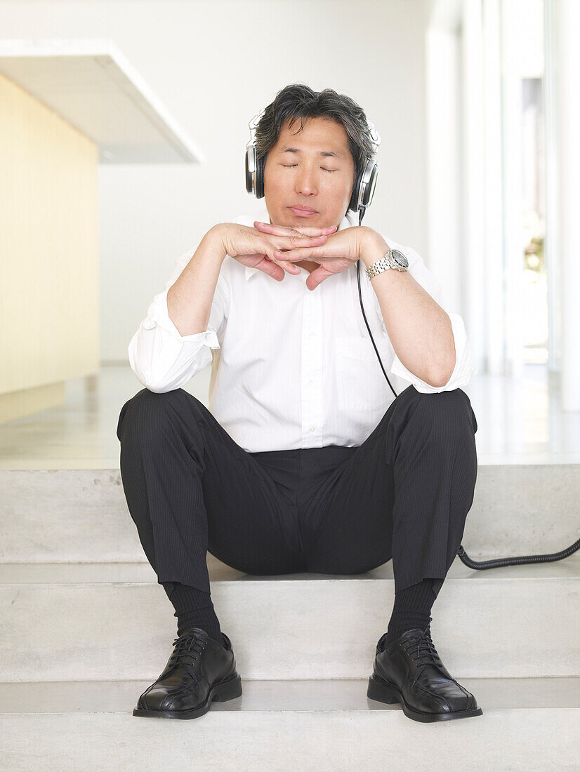 Man Listening to Music