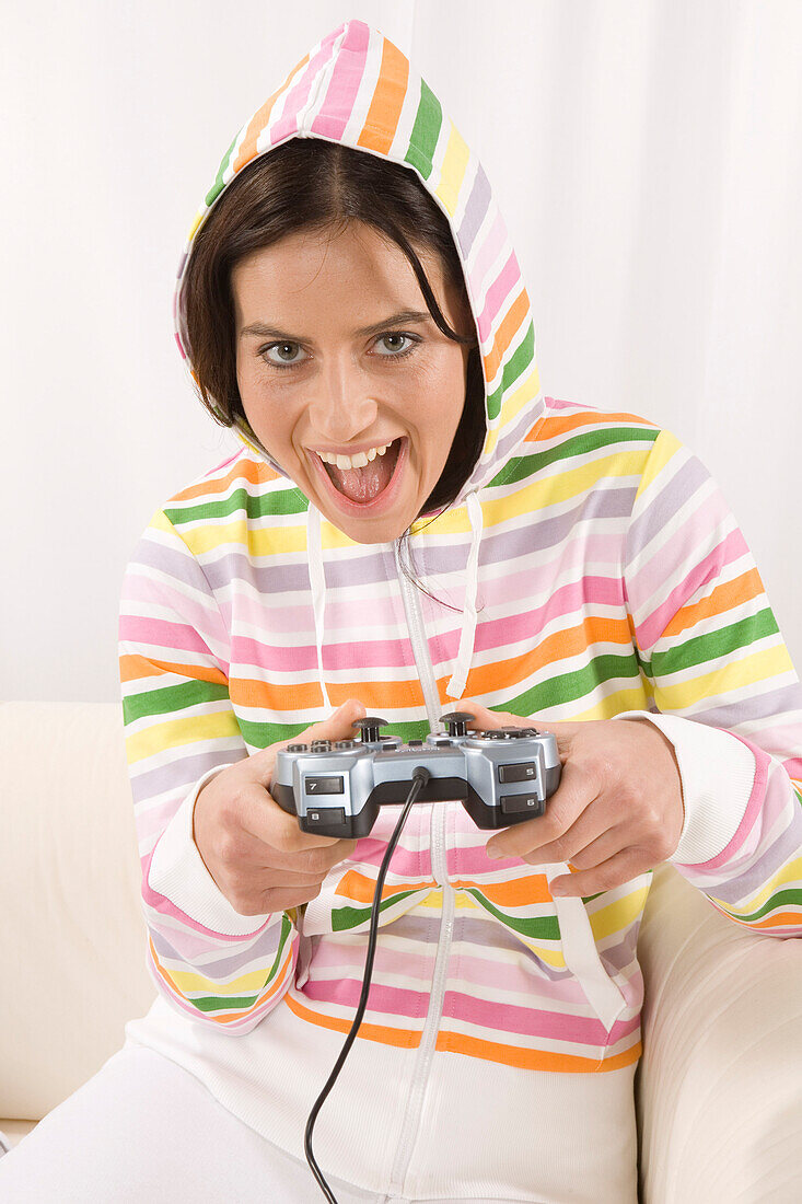 Woman Playing Video Game