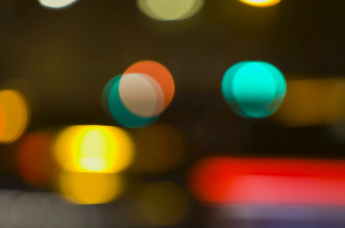 Blurred City Lights at Night