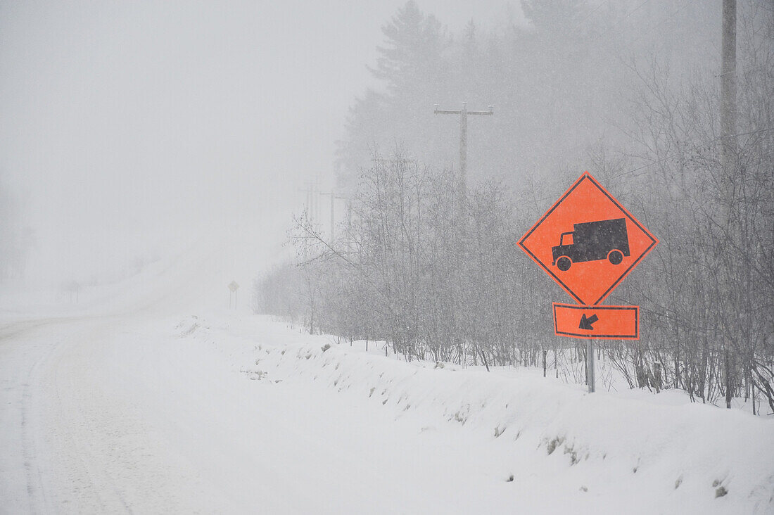 Highway in Winter, Ontario, Canada