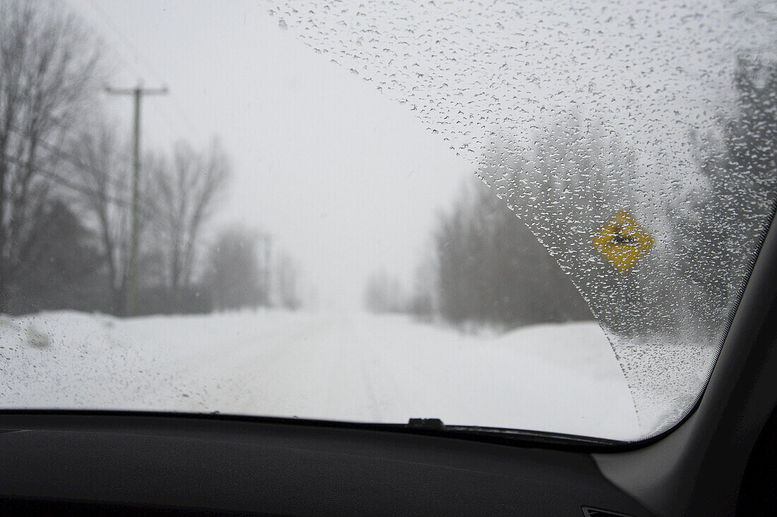 Highway in Winter, Ontario, Canada