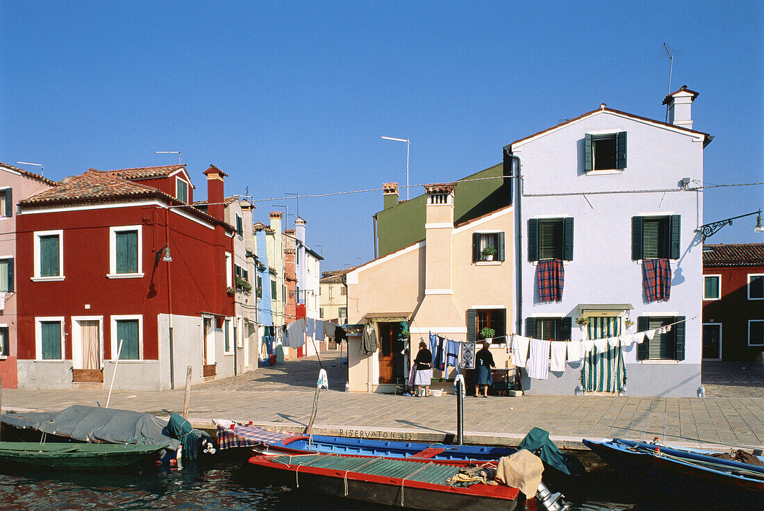 Houses on Water Front Burano, Italy