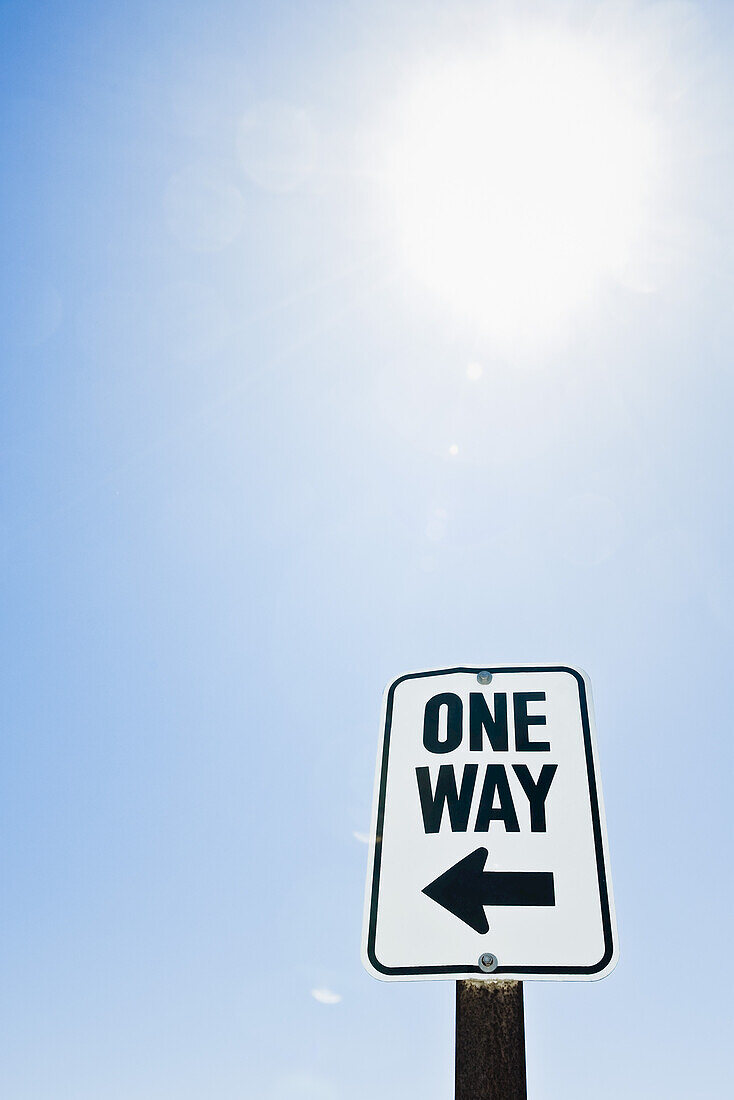 One Way Sign, Santa Cruz County, California, USA