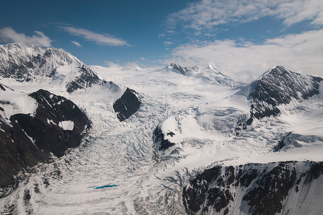 Gletscher, Alaska Range Mountains, Alaska, USA