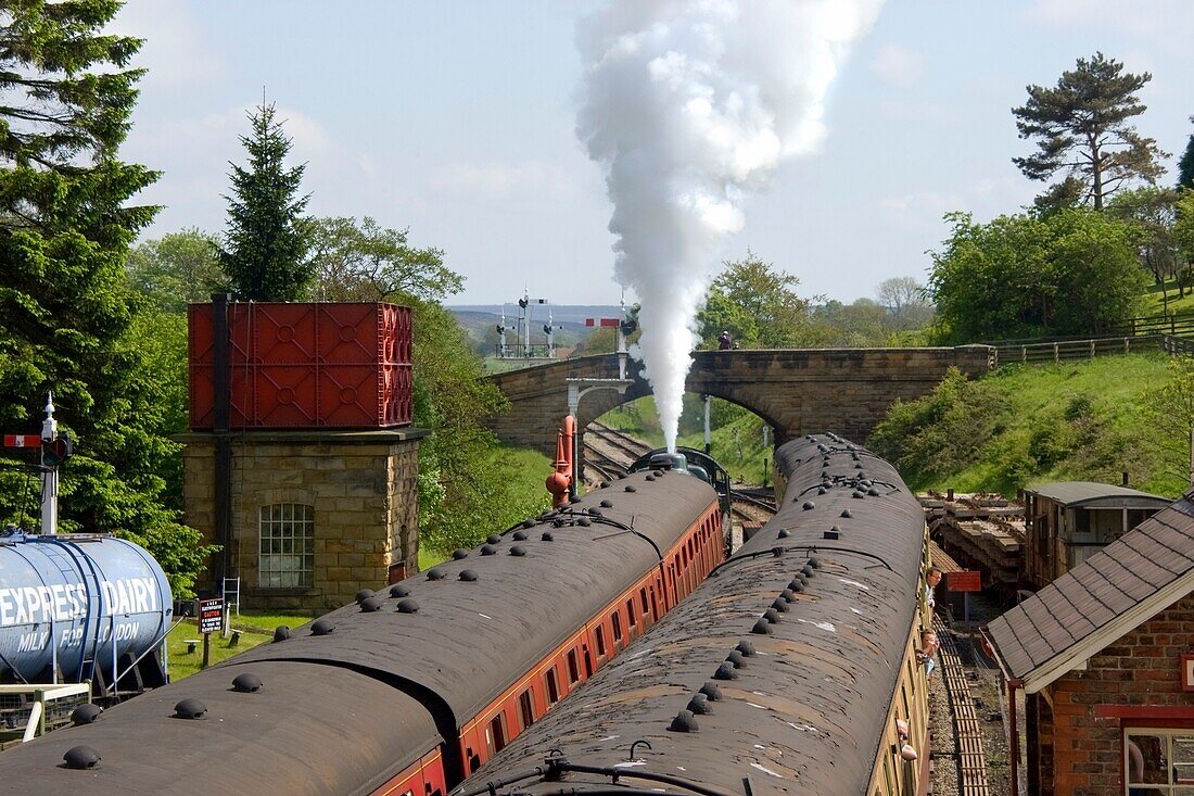 Kleiner Bahnhof; Goathland, North Yorkshire, England, Vereinigtes Königreich