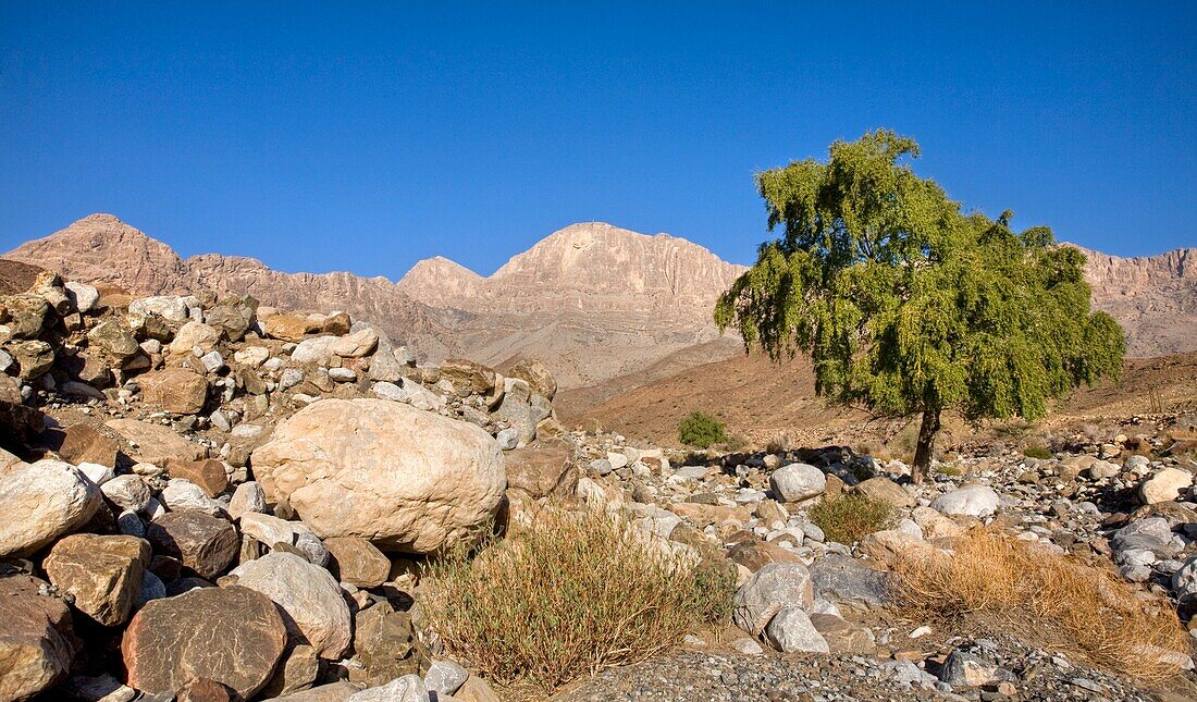 Klippen von Jabal Misfa; Wadi Ghul, Hajjar-Gebirge, Oman