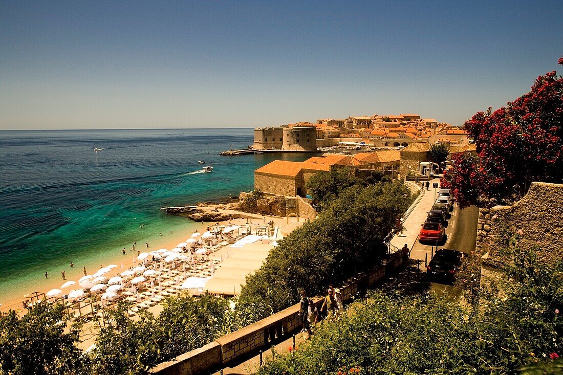 Gebiet um den Stadtstrand von Lazareti und den Banje-Strand; Dubrovnik, Kroatien