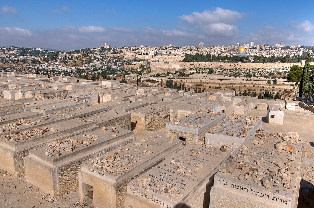 Cemetery On Hill; Jerusalem, Israel