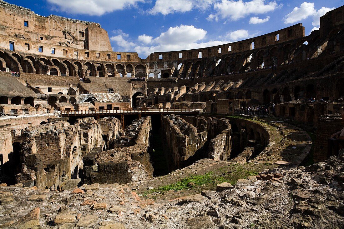 Interior View Of Arena Inside The Colosseum; Rome, Italy